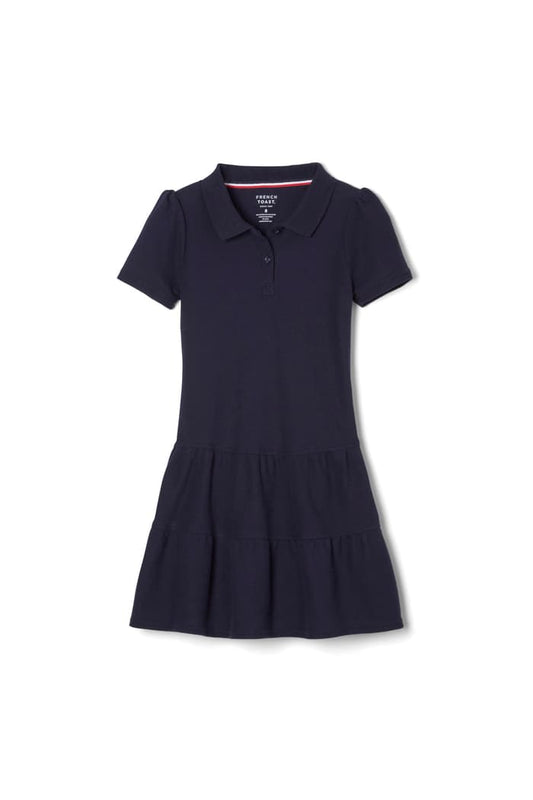 Short Sleeve Ruffle Polo Dress