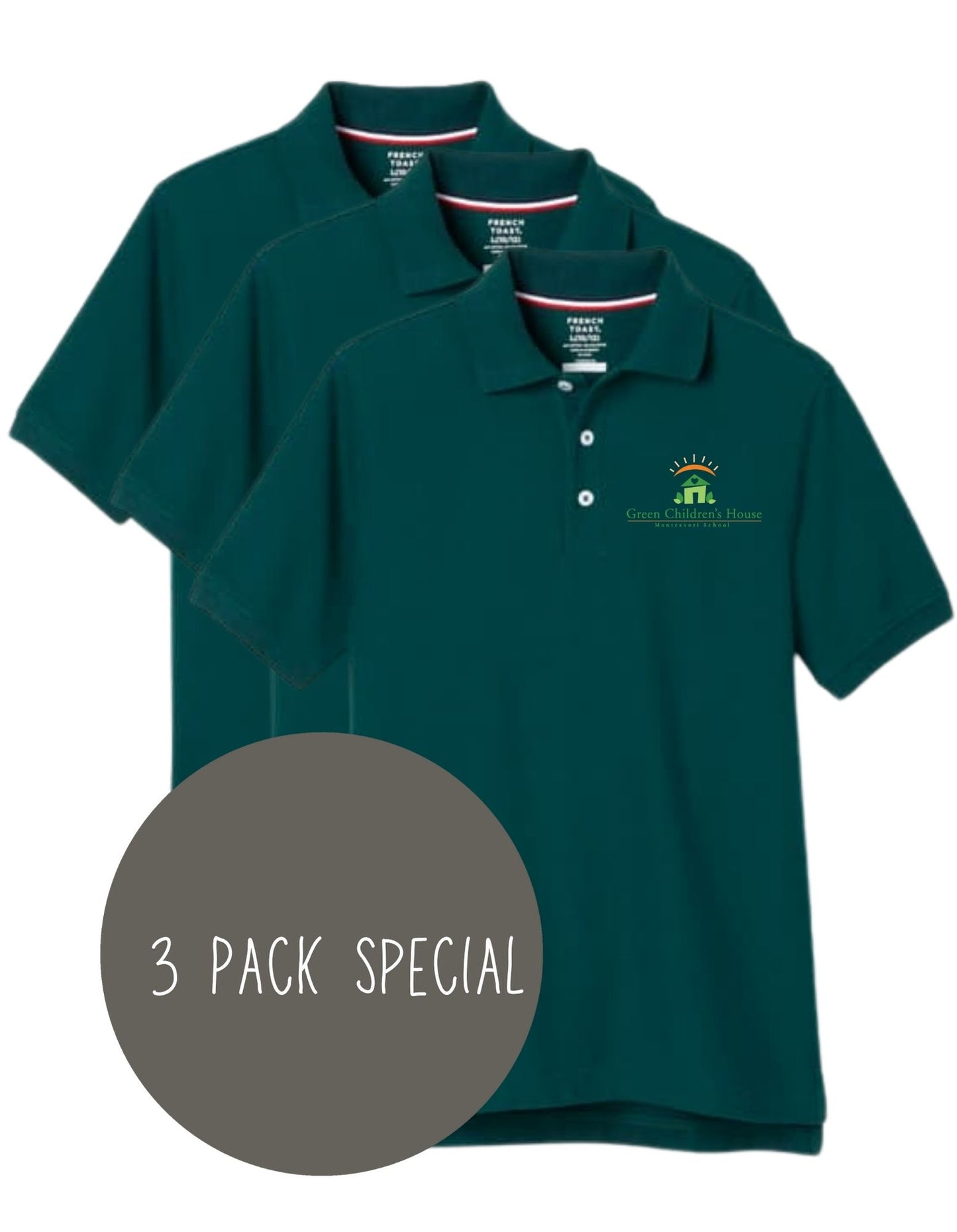 Hunter Green French Toast Unisex Pique Polo